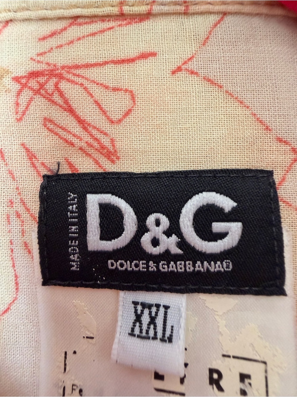D&G Floral Button-Up Shirt in Pale Peach & Yellow - Picture 3 of 9